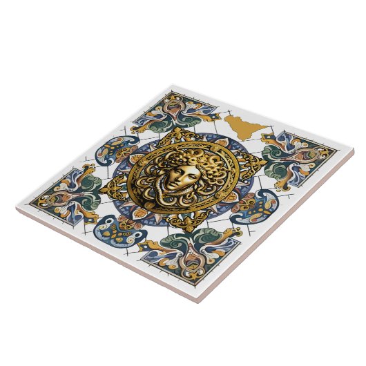 Siciliaans patroon tegeltje (Zijkant)