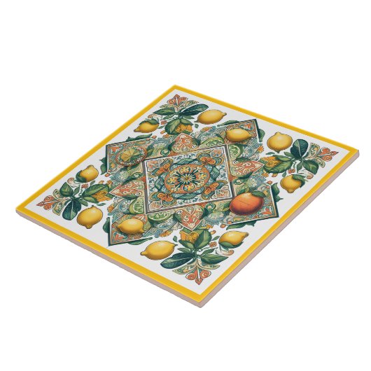 Siciliaans patroon tegeltje (Zijkant)