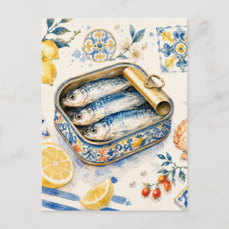 Siciliaans Sardine-waterverf Kunst Feestdagenkaart