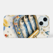 Siciliaans Sardine-waterverf Kunst iPhone 15 Case (Achterkant horizontaal)