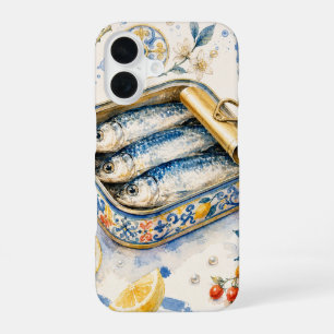 Siciliaans Sardine-waterverf Kunst iPhone 16 Hoesje