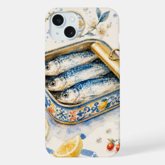Siciliaans Sardine-waterverf Kunst iPhone 15 Plus Case