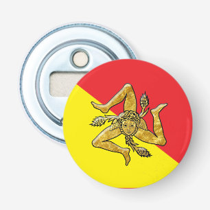 Siciliaans Trinacria en vlag Button Flesopener