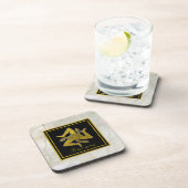 Siciliaans Trinacria Gold op de Fresco-Jouw naam Drankjes Onderzetter (Rechterzijde)