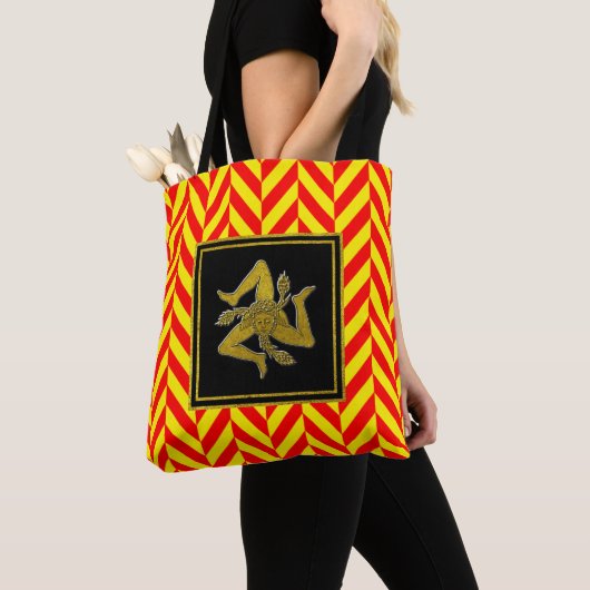 Siciliaans Trinacria Gold Red Yellow Tote Bag (Dichtbij)
