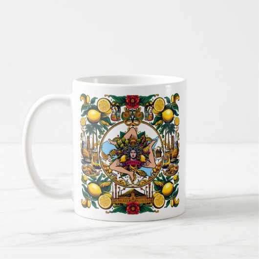 Siciliaans Trinacria-ontwerp Koffiemok (Links)