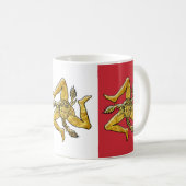 Siciliaans Trinacria over de Italiaanse vlag Koffiemok (Voorkant rechts)