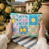 Siciliaans turquoise citrus Mediterraan azulejo  Etui