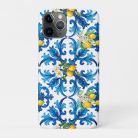 Siciliaans, zomer, citroen, mozaïek, blauw,