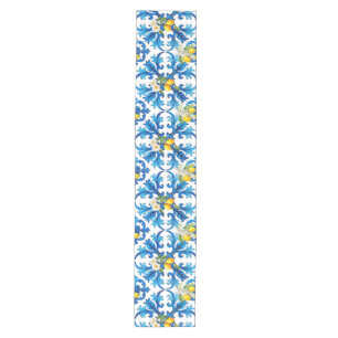 Siciliaans, zomer, citroen, mozaïek, blauw, medium tafelloper