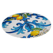 Siciliaans, zomer, citroen, mozaïek, blauw snijplank (Hoek)