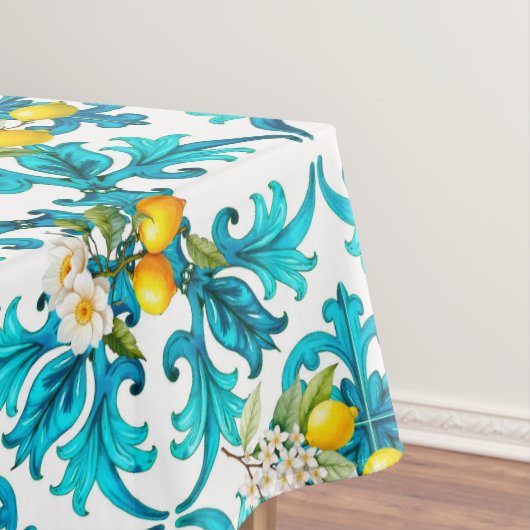 Siciliaans, zomer, citroen, mozaïek, blauw, tafelkleed (Voorbeeld)