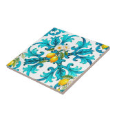 Siciliaans, zomer, citroen, mozaïek, blauw, tegeltje (Zijkant)