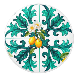 Siciliaans, zomer, citroen, mozaïek, groen, keramische knop