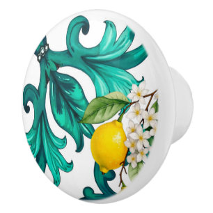 Siciliaans, zomer, citroen, mozaïek, groen, keramische knop