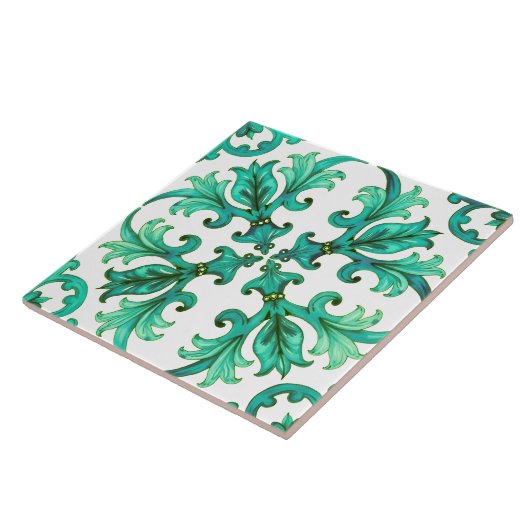 Siciliaans, zomer, citroen, mozaïek, groen, tegeltje (Zijkant)