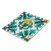 Siciliaans, zomer, citroen, mozaïek, groen, tegeltje (Zijkant)