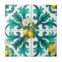 Siciliaans, zomer, citroen, mozaïek, groen,