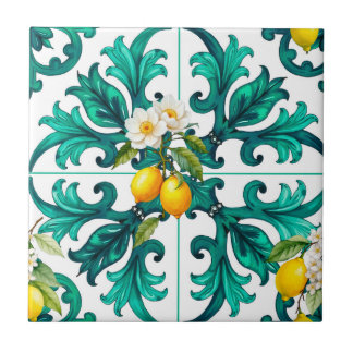 Siciliaans, zomer, citroen, mozaïek, groen, tegeltje