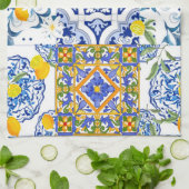 Siciliaans, zomer, citrus theedoek (Gevouwen)