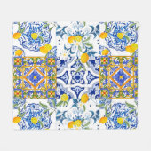Siciliaans, zomer, citrusvlinder fleece deken (Voorkant (Horizontaal))