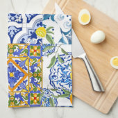 Siciliaans, zomer, keukenhanddoek van citrusvrucht (Quarter Fold)