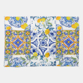 Siciliaans, zomer, keukenhanddoek van citrusvrucht (Horizontaal)