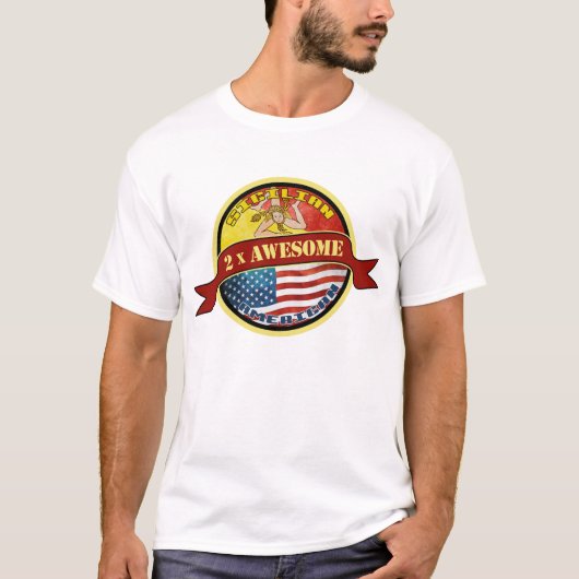 Siciliaanse Amerikaanse Mannen T-Shirts (Voorkant)