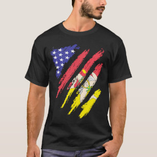 Siciliaanse Amerikaanse patriotkwekerij - hartvlag T-shirt
