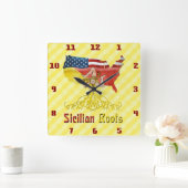 Siciliaanse Amerikaanse wandklok op het Roots Squa (Huis)