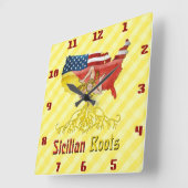 Siciliaanse Amerikaanse wandklok op het Roots Squa (Hoek)