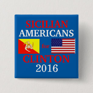 Siciliaanse Amerikanen voor Hillary Clinton Vierkante Button 5,1 Cm