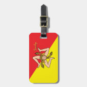 Siciliaanse Bagagelabels, patriottische Siciliaans Bagagelabel (Voorkant verticaal)