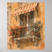 Siciliaanse Balkonscore Kunstprint Poster (Voorkant)