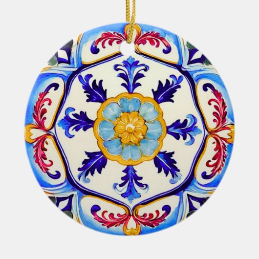 Siciliaanse barokbloem I Keramisch Ornament (Voorkant)