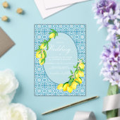 Siciliaanse Blauwe Tegels Zomer Lemon Boho Bruilof Acryl Uitnodigingen (Insitu (Huwelijk))