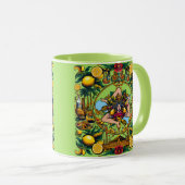 Siciliaanse citroenen Trinacria Design Mok (Voorkant rechts)