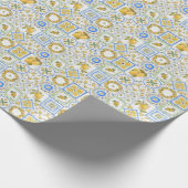 Siciliaanse citroenen Waterverf vierkant patroon Cadeaupapier (Hoek)