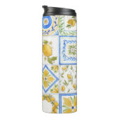 Siciliaanse citroenen Waterverf vierkant patroon Thermosbeker (Geroteerd rechts)