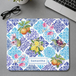 Siciliaanse citrus bloemrijke mediterrane azulejo muismat
