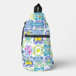 Siciliaanse citrus Mediterrane azulejo Prin Sling Bag