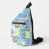 Siciliaanse citrus Mediterrane azulejo Prin Sling Bag (Rechterhoek)