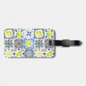 Siciliaanse citrus Mediterrane majolica Bagagelabel (Achterkant horizontaal)