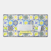 Siciliaanse citrus Mediterrane majolica Bureaumat (Keyboard & Muis)