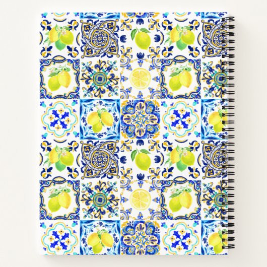 Siciliaanse citrus Mediterrane majolica Notitieboek (Achterkant)