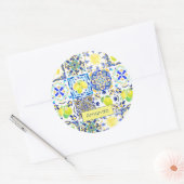 Siciliaanse citrus Mediterrane majolica Ronde Sticker (Envelop)