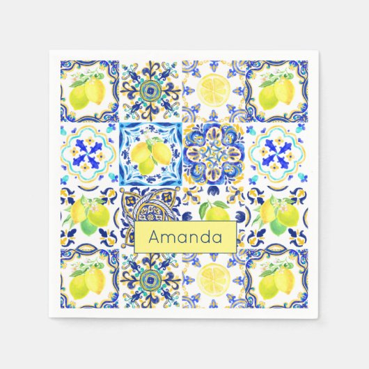 Siciliaanse citrus Mediterrane majolica Servet (Voorkant)