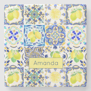 Siciliaanse citrus Mediterrane majolica Stenen Onderzetter