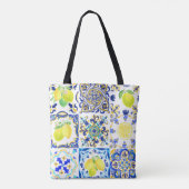 Siciliaanse citrus Mediterrane majolica Tote Bag (Achterkant)