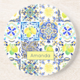 Siciliaanse citrus Mediterrane majolica Zandsteen Onderzetter